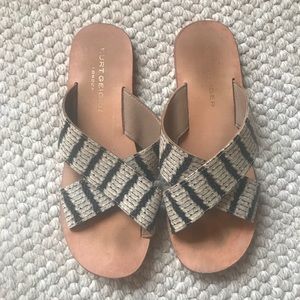 Kurt Geiger snakeskin slides